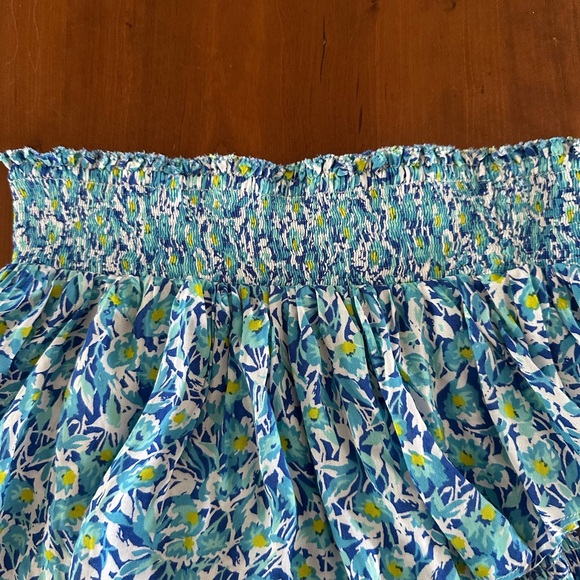 Poupette St. Barth NWOT Ariane Layered Mini Skirt Blue Ocean Flowers Size S $230 - Picture 7 of 11